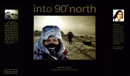 into 90 degrees north